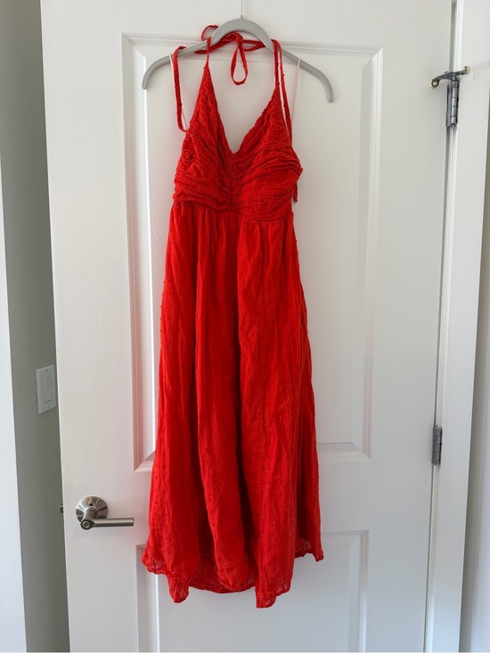 Free People Dresses & Skirts - Free People Red Halter Midi Dress